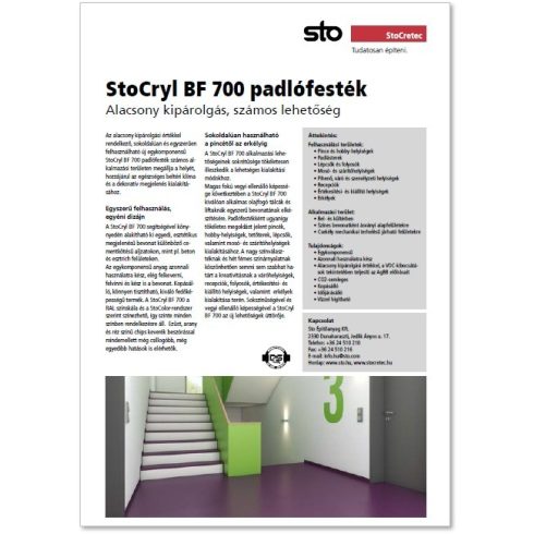 StoCryl BF700 padlófesték - Letölthető pdf katalógus