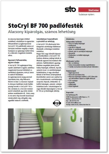 StoCryl BF700 padlófesték - Letölthető pdf katalógus